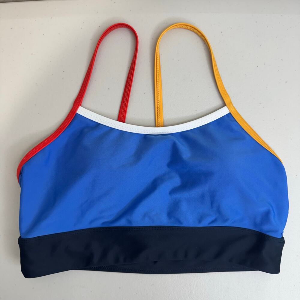 Nani Swimwear Prizm Shaka Bralette Blue Colorful Bikini Top Pool Vacation Medium